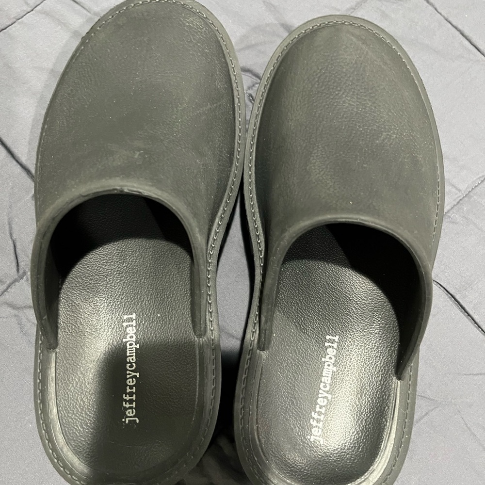 Jeffrey Campbell Charcoal Slip-On Mules